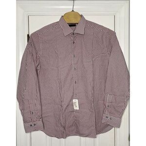 Saks Fifth Avenue Mens Long Sleeve Button Front Shirt Blue Fish‎ 2XL New